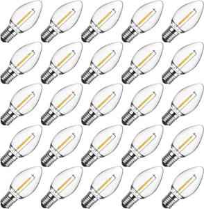 C7 LED  Christmas Light Bulbs, C7 Shatterproof LED Bulbs for Christmas Indoor Ou - Picture 1 of 7