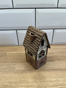 Litauisches Kerzenhaus Viktorianische Handarbeit Keramik Teelicht - Bild 1 von 4