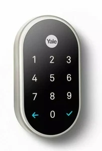 Nest X Yale Lock (satin Nickel)-NOT WORKING,PARTS ONLY REFER TO PICTURES - Picture 1 of 5