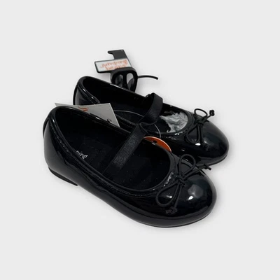 Jumping Beans Toddler Girl Size 6 Juniee Black Patent Ballet Flats Dress Shoes - Image 1 of 4