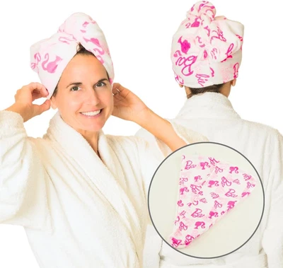 Barbie 2-Pack Microfiber Hair Towel Wrap Turban Bath/Beauty/Travel for Straight - Image 1 of 4