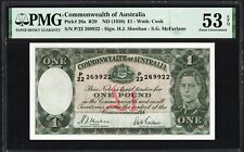 Australia 1 ONE Pound P26a R29 1938 Sheehan McFarlane PMG53 aUNC EPQ HIGH VALUE