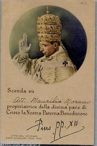 PAPA PIO XII Roma Vaticano PC 1903 Benedetta da Pio XII Viaggiata 1942 - Imagen 1 de 1
