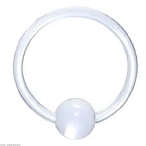 Captive Nipple Ring Heavy 8 Gauge 1/2" Acrylic Clear 8mm Ball Body SET of 2 - Picture 1 of 3