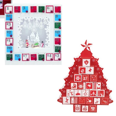 Advent Calendar LED Frame Christmas Tree with Drawers Wooden with Global Gizmos - Image 1 of 4