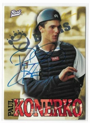 Paul Konerko 1998 Best On-Card Autograph #5 Los Angeles Dodgers White Jersey MLB - Image 1 of 3