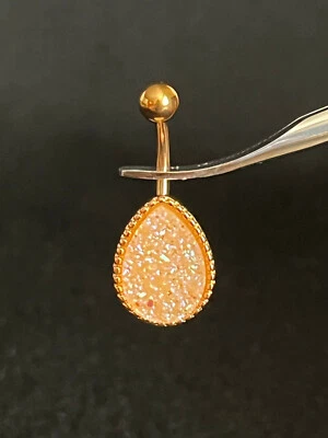 Anillo para el vientre perforado ombligo naval estilo piedra druzy gota lágrima 1 pieza Foto 1 de 3