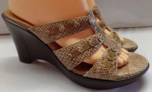 Umberto Raffini Slip on Leather Sandal Animal Print Sz 39 or US 9 apx. Pre Own - Picture 1 of 12