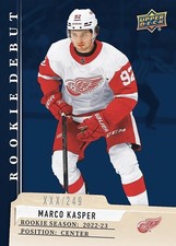 Marco Kasper 2023-24 Upper Deck Rookie Debut Blue Parallel RC Card #/249