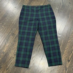 J. Crew Martie Pants 12 Blackwatch Plaid Mid-Rise Trouser Ankle Holiday Preppy - Picture 1 of 9
