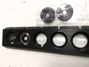 Melles Griot? Set of 4 Pinholes 100-1000 Micron 16mm Mounts & Microscope Slider - Picture 1 of 4