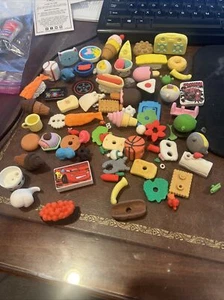 60 PCs   Collectible Set of Adorable Puzzle Sweet Dessert Food Sports Erasers - Picture 1 of 8