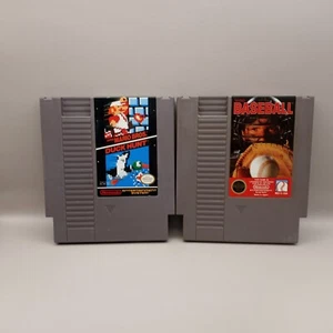 Lot of (2) Original Nintendo Games- Tecmo Baseball, Super Mario Bros./Duck Hunt - Picture 1 of 4