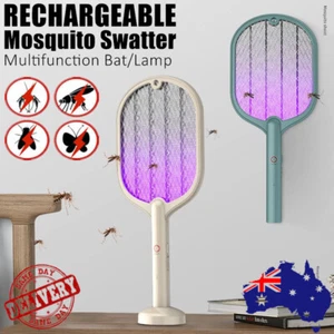 Multi-functional Electric Mosquito Swatter Racket Fly Killer Zapper USB Recharge - Picture 1 of 14