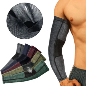 1 Pair Cooling Arm Sleeves Cover UV Sun Protection Outdoor Sports For Men Women - Picture 1 of 43