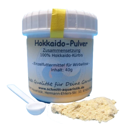 (17,48€/100g) Hokkaido-Pulver / 40g / Futter für Garnelen / Hokkaido Kürbis
