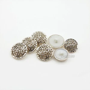 12PCS Gold Black White Round Resin Flower Upscale Shank Buttons 22mm 25mm DIY - Picture 1 of 7