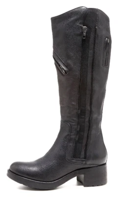 Bota Vera Wang Lavender Evan para mujer de cuero negro con cremallera talla 6 Z116108 * Foto 1 de 4
