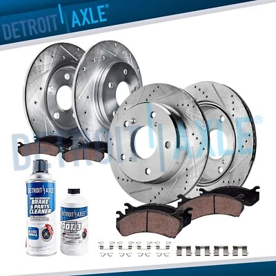 10pc Front Rear Drillled Disc Rotors Brake Pads Kit for 2017 - 2023 Honda CR-V - Image 1 of 4