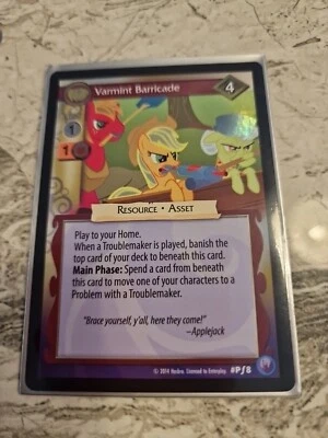 Varmint Barricade Pf8 PROMO FOIL My Little Pony MLP CCG card 2014 canterlot - Image 1 of 2