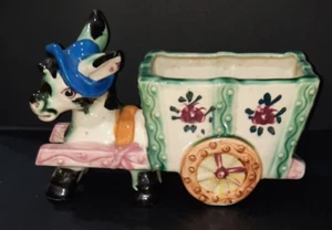 VINTAGE 1950er MCM ESEL ZIEHT EINEN WAGEN HERGESTELLT IN JAPAN 5,5" X 9" X 3,5" - Bild 1 von 7