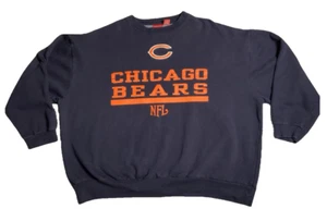 Vintage Chicago Bears NFL Crewneck Sweatshirt 3XL Navy Orange – Retro Big & Tall - Picture 1 of 5