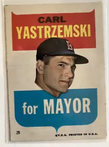 1967 BOSTON RED SOX TOPPS TEST ISSUE STICKER #29 Carl Yastrzemski For Mayor Mt - Picture 1 of 2
