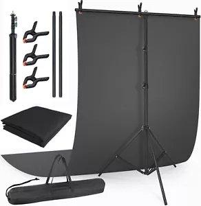 Kit de soporte de telón de fondo en forma de T para foto LINCO - AM207Negro - Imagen 1 de 11