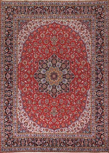 Traditioneller Stil rot 10x13 Fuß türkischer Teppich elegante Teppiche - Bild 1 von 18