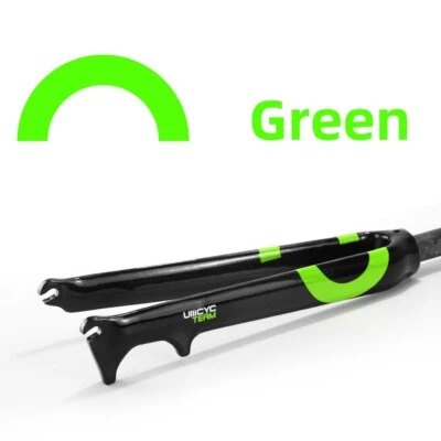 Horquilla de bicicleta de carretera 3K completa fibra de carbono bicicleta dura parte 1-1/8" freno de disco máximo 700C Foto 1 de 4