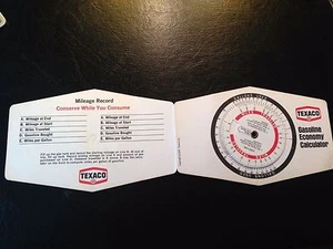 VINTAGE RARE NOS 50S-60S-70S ACCESSORY AUTOMOBILE TEXACO GAS MILEAGE CALCULATOR - Picture 1 of 3