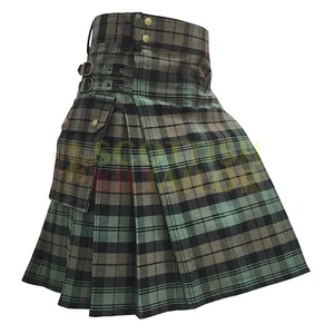 Handmade Traditional Black Watch Weathered Tartan Utility Kilt Custom Size Kilt - Picture 1 of 7