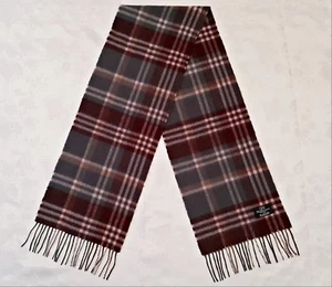 VINTAGE AUTHENTIC BALLANTRAE PLAIDS & CHECKS LAMBSWOOL LONG MEN'S FRINGE SCARF - Picture 1 of 3