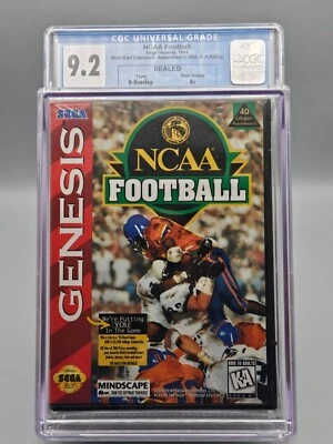 NCAA Football Sega Genesis CGC 9.2 A+ Sealed Mindscape - Image 1 of 2