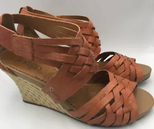 Indigo by Clarks Sky Pocomo Espadrille Wedge Coral 9 M Hook and Loop Closure - Picture 1 of 7