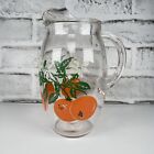 Vintage Orange Juice Glass Pitcher w/ Ice Lip ~ Retro ??7.5?
