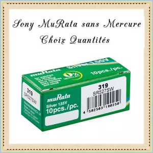 Piles bouton 319 Sony muRata SR527SW 1.55V sans Mercure Réf: 49031910 - Imagen 1 de 1