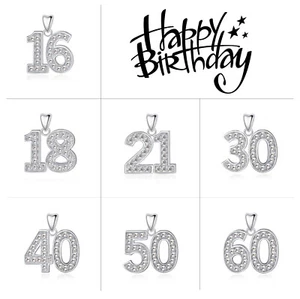 Crystal Birthday Pendant for Necklace - 925 Sterling Silver Gifts for Women - Picture 1 of 9