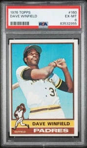 1976 Topps Dave Winfield Vintage 3. Baseballkarte #160 Padres HOF - PSA 6 EX-MT - Bild 1 von 2
