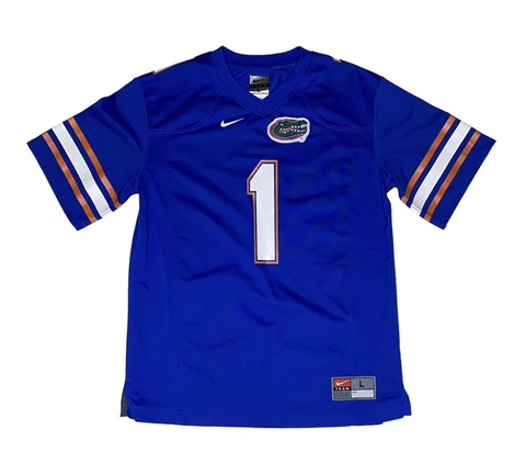 Nike Florida Gators Jersey #1 Youth/Kids Large Blue UF Football Sports Shirt Cover