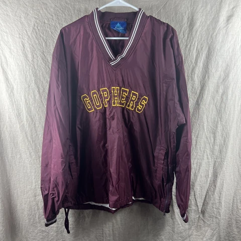 Acadia Vintage Unisex Maroon Minnesota Gophers Long Sleeve Windbreaker Size XL Cover