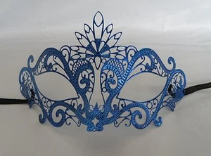 Blue Filigree Metal Venetian Party Masquerade Mask No 2 * NEW * - Picture 1 of 1