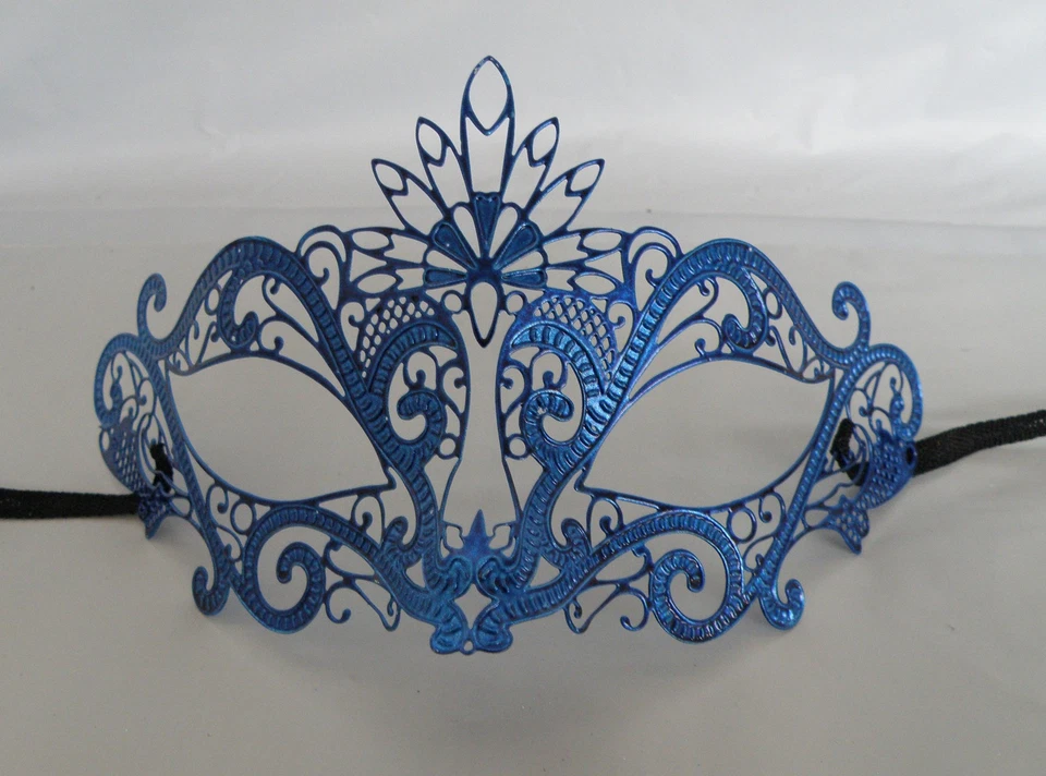 Blue Filigree Metal Venetian Party Masquerade Mask No 2 * NEW * - Image 1 of 1