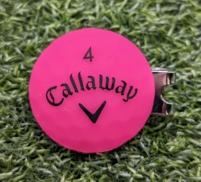 Callaway Real Golf Ball Marker With Magnetic Hat Clip - Pink Supersoft Chrome...