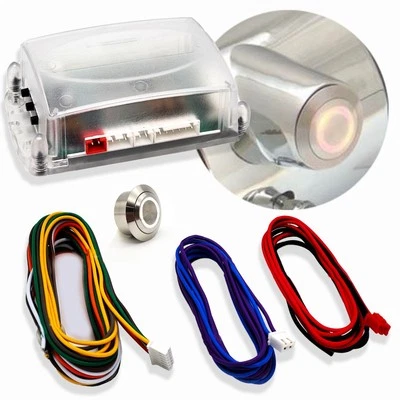 Kit de conversión de arranque con botón pulsador blanco de encendido GM Inserto de ajuste de columna directa Foto 1 de 4