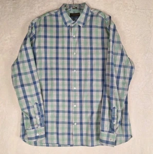 Fairlane & Sons Shirt Mens XXL Tall  Green Blue Plaid Button Up Regular Fit 2XL - Foto 1 di 11