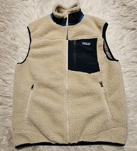 Patagonia Retro-X Herren Sherpa Deep Pile Fleece Weste Full Zip Beige Jacke M - Bild 1 von 5