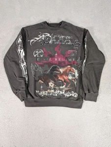 Sudadera de cuello redondo del régimen civil para hombre pequeña negra Legión del caos caballos gráfico - Imagen 1 de 10