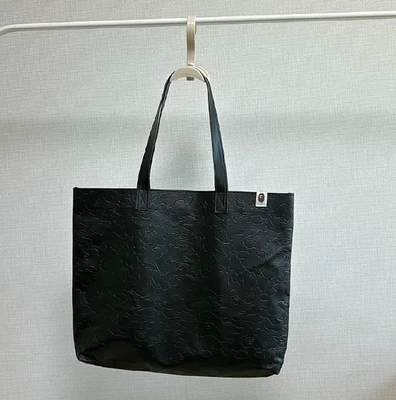 NWT BAPE A Bathing Ape Black Camo Leather Tote Bag SMR Magazine Exclusive Japan - Image 1 of 4