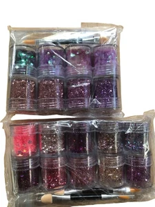 HEMWAY Glitter Set Multicolour Crafting Pieces with Brushes 2pcs - Picture 1 of 1